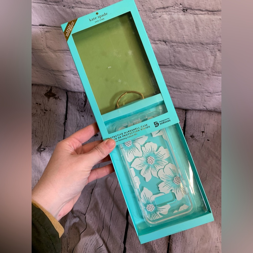 5/$20 Kate Spade Samsung Galaxy S8+ Cover Case Hollyhock Floral Clear White Gems - Picture 6 of 10